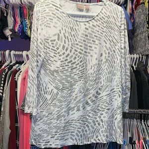 Easy Wear by Chico’s ladies fancy dress blouse brick like pattern size 0